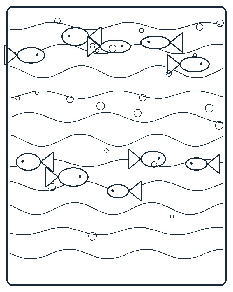 Ocean Pattern Coloring Page 7 line-art preview