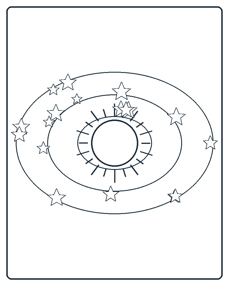 Celestial Orbit Coloring Page 8 line-art preview