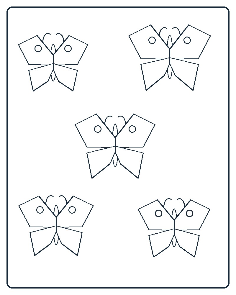 Butterfly Study Coloring Page 9 line-art preview