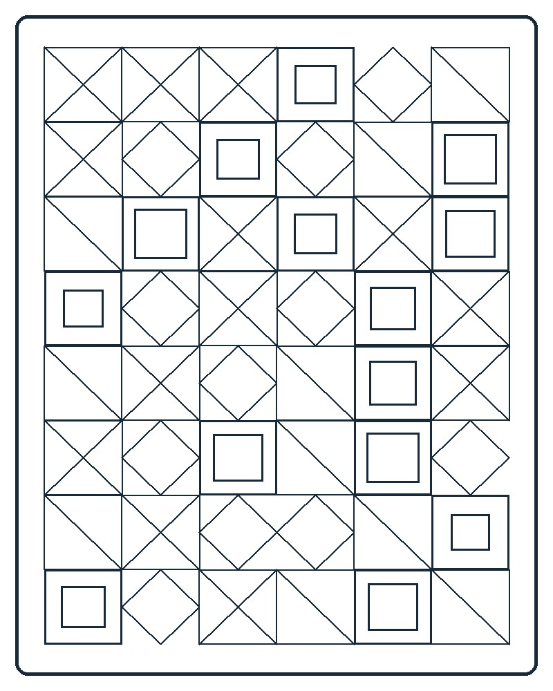 Geometric Mosaic Coloring Page 13 line-art preview