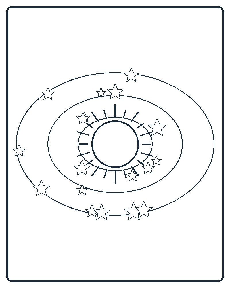 Celestial Orbit Coloring Page 15 line-art preview
