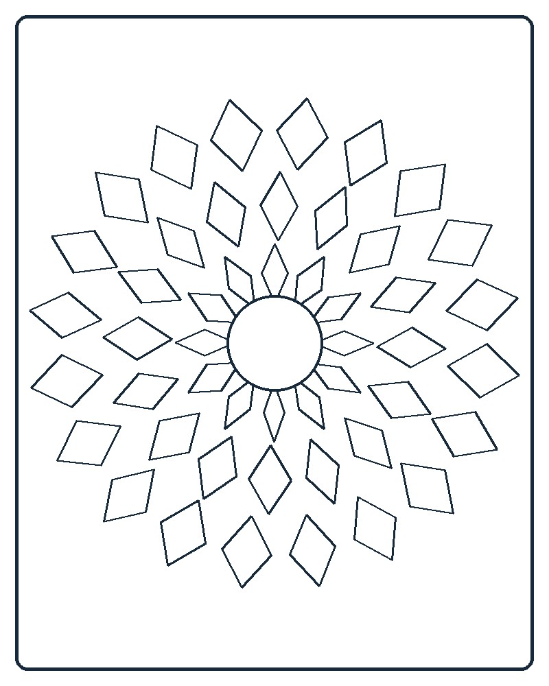 Layered Mandala Coloring Page 18 line-art preview