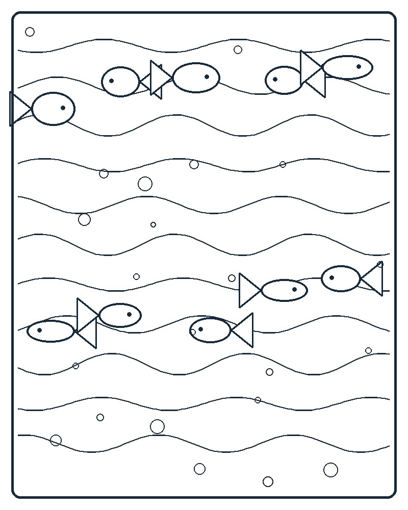 Ocean Pattern Coloring Page 21 line-art preview