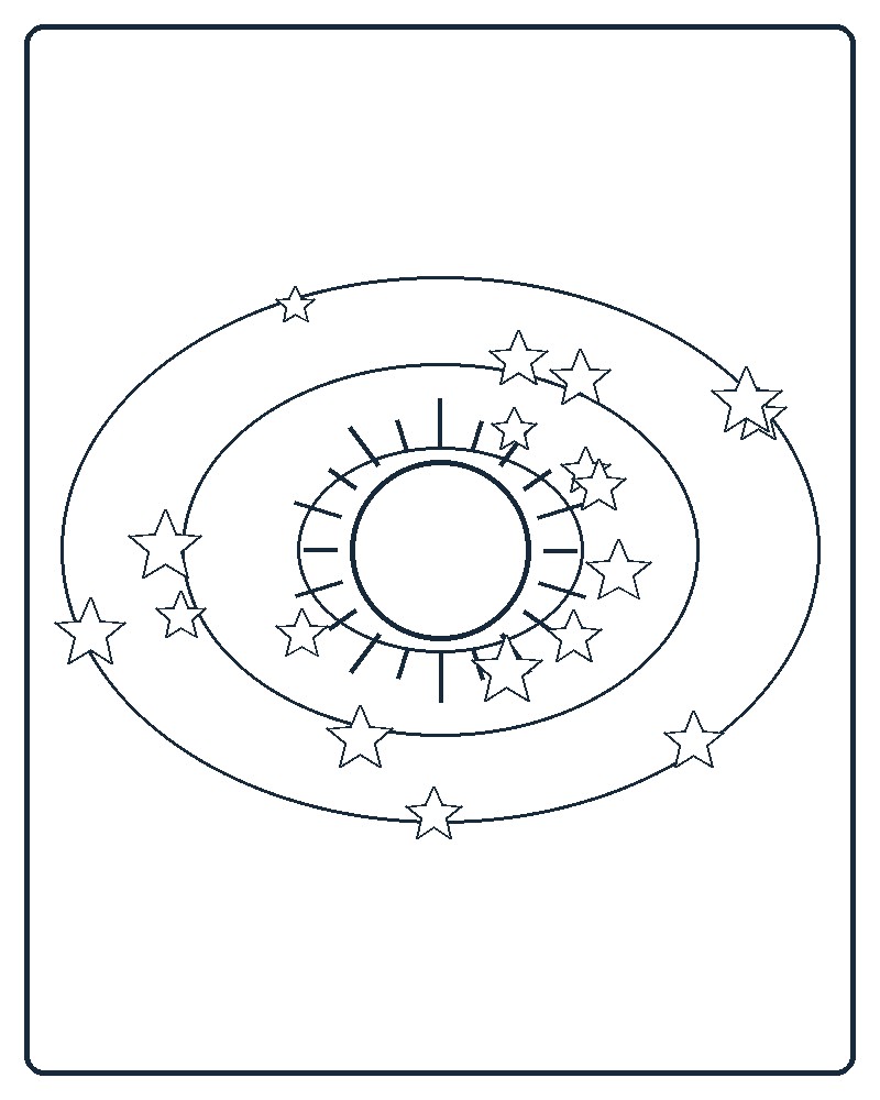Celestial Orbit Coloring Page 22 line-art preview