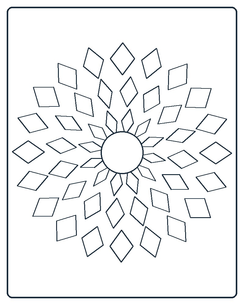 Layered Mandala Coloring Page 25 line-art preview