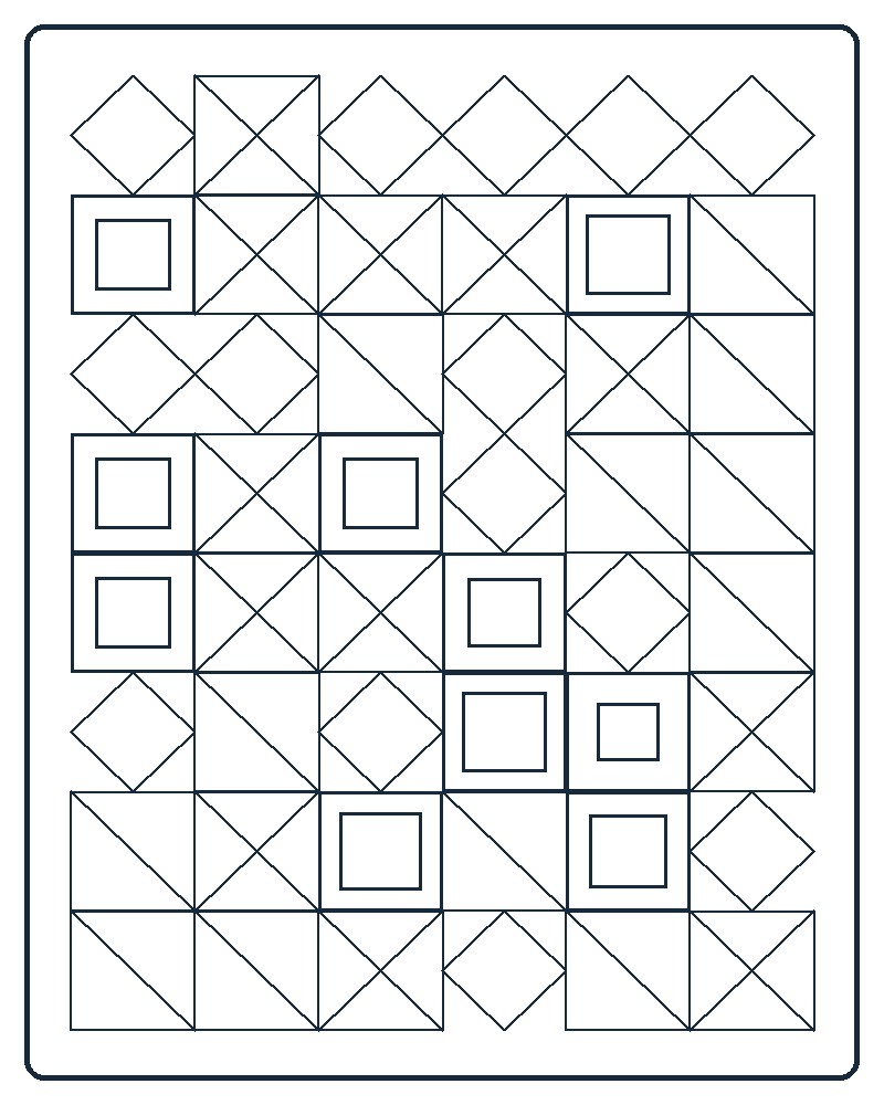 Geometric Mosaic Coloring Page 27 line-art preview