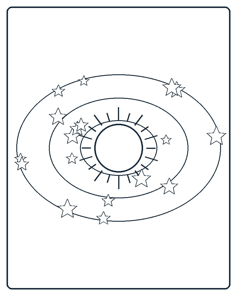 Celestial Orbit Coloring Page 29 line-art preview