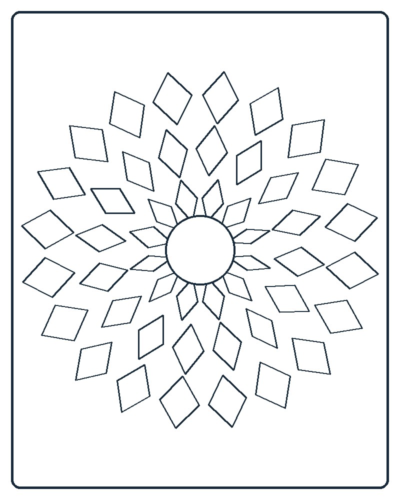 Layered Mandala Coloring Page 32 line-art preview