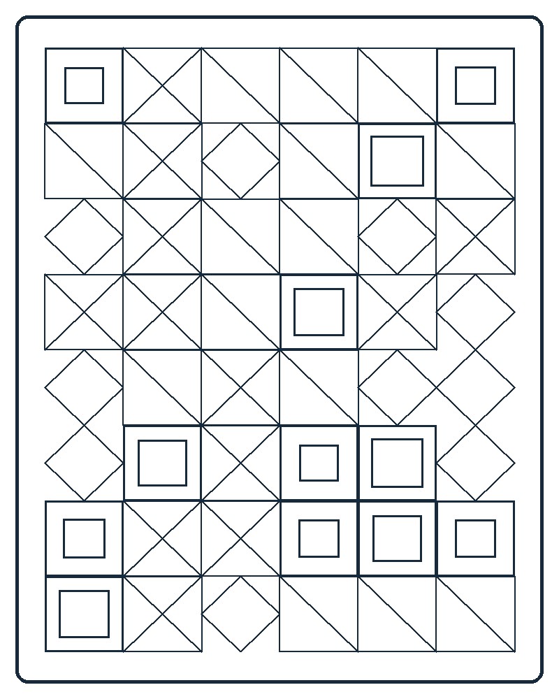 Geometric Mosaic Coloring Page 34 line-art preview