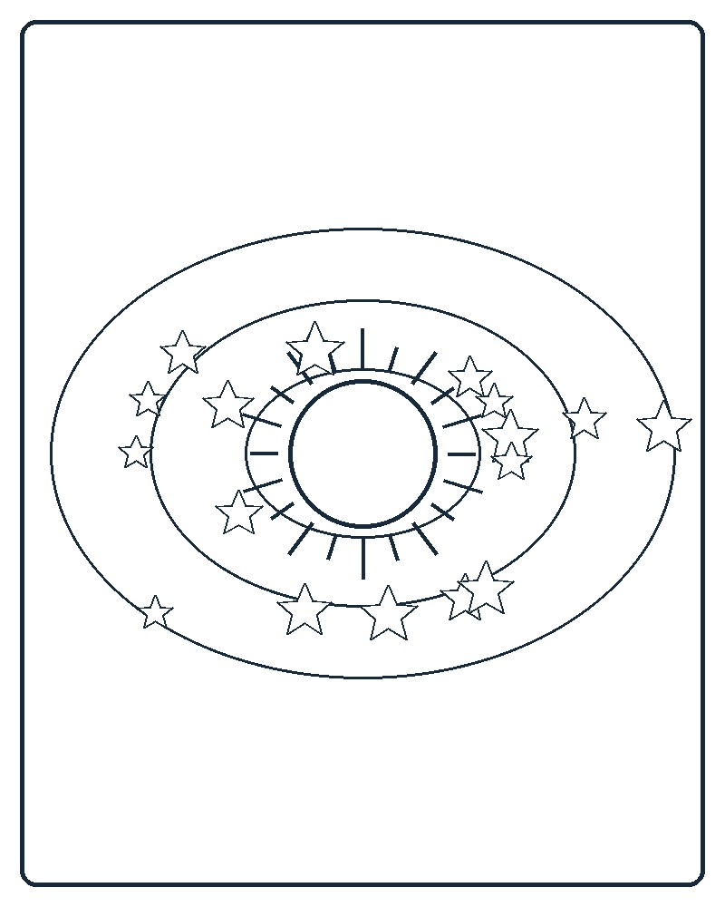 Celestial Orbit Coloring Page 36 line-art preview