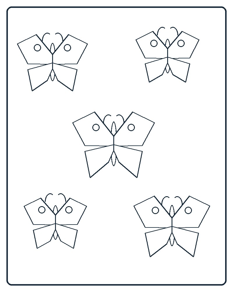 Butterfly Study Coloring Page 37 line-art preview