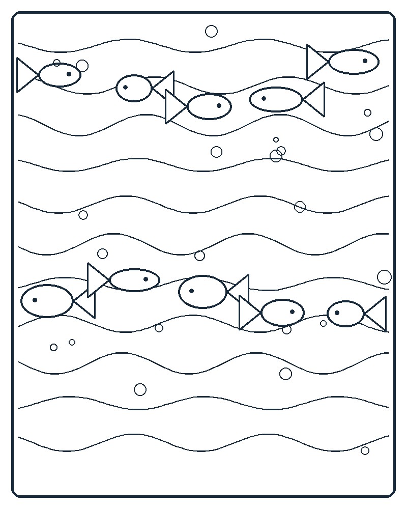 Ocean Pattern Coloring Page 42 line-art preview