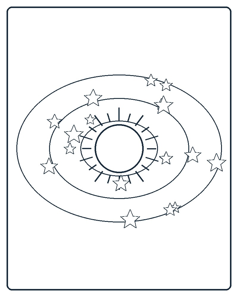 Celestial Orbit Coloring Page 43 line-art preview