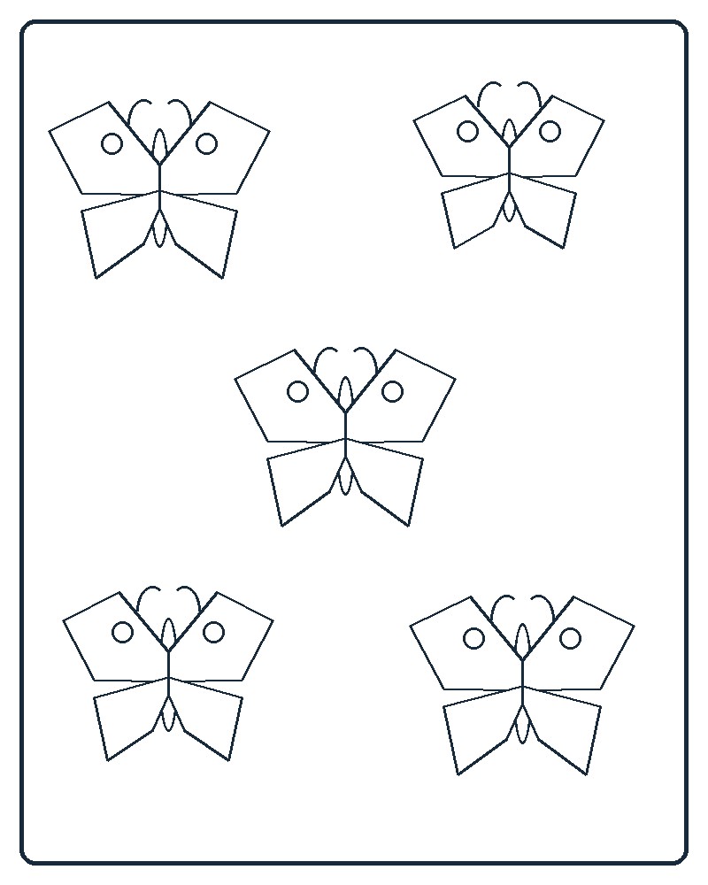 Butterfly Study Coloring Page 44 line-art preview