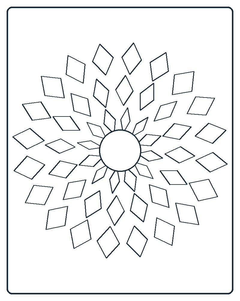 Layered Mandala Coloring Page 46 line-art preview