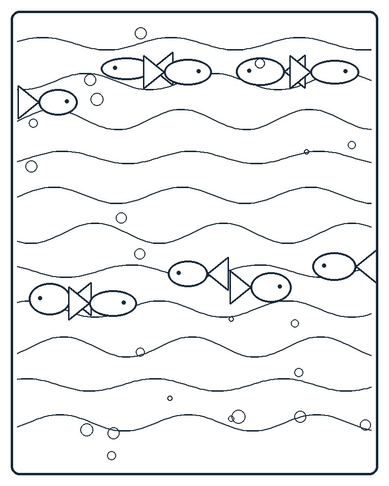 Ocean Pattern Coloring Page 49 line-art preview
