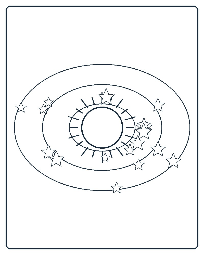 Celestial Orbit Coloring Page 50 line-art preview