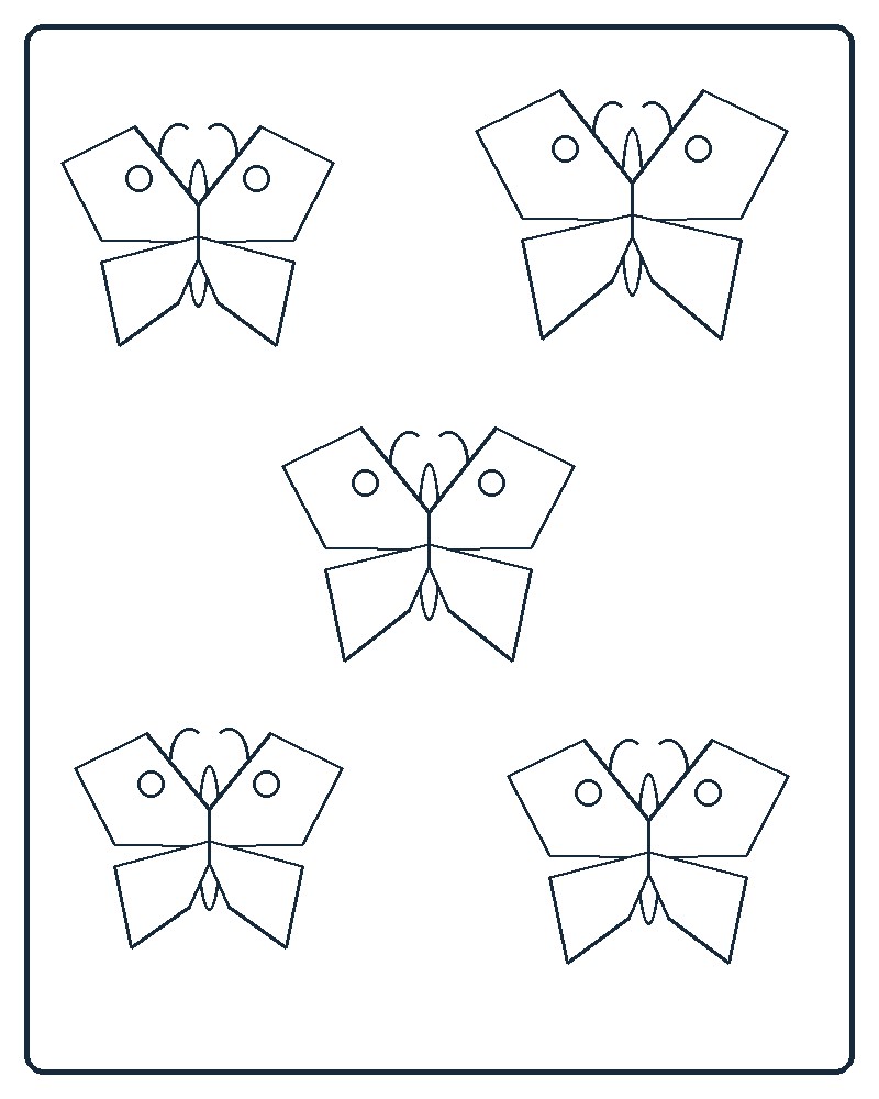 Butterfly Study Coloring Page 51 line-art preview
