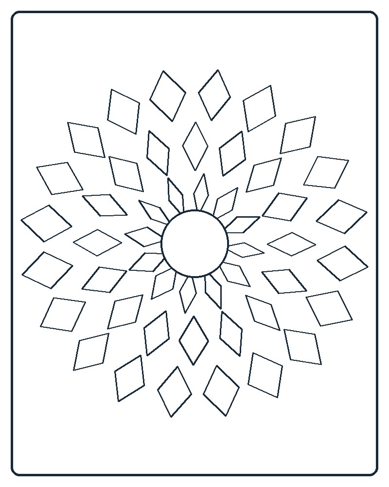 Layered Mandala Coloring Page 53 line-art preview