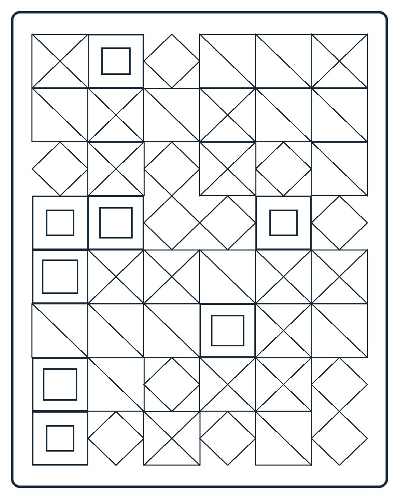 Geometric Mosaic Coloring Page 55 line-art preview