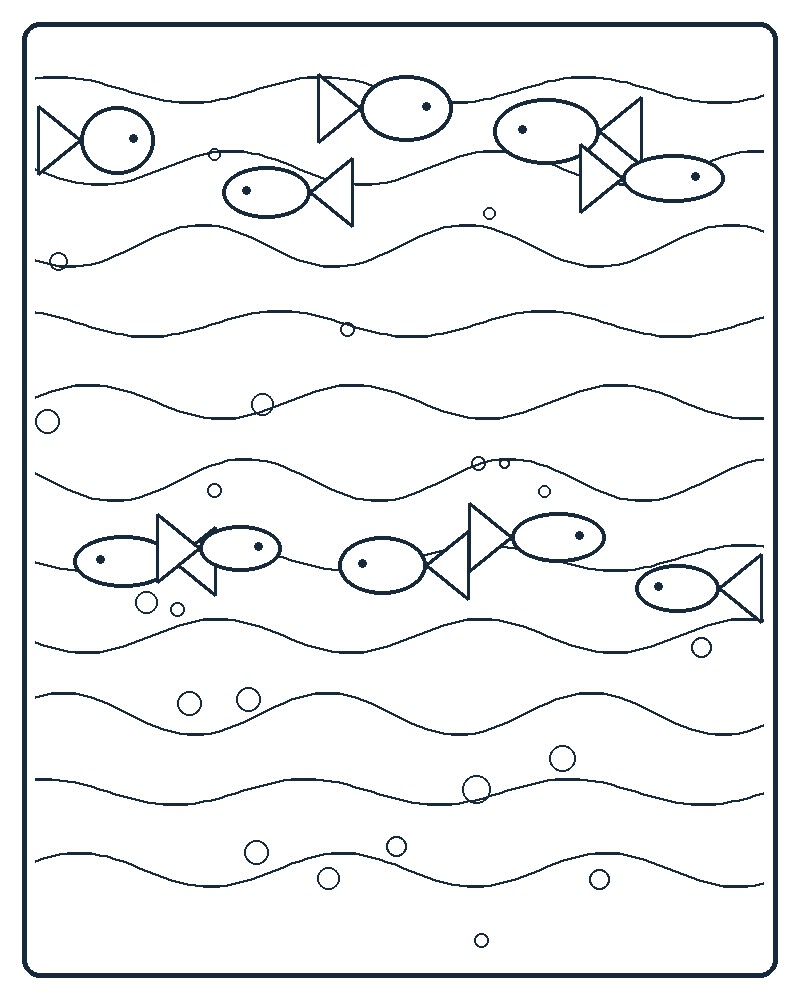Ocean Pattern Coloring Page 56 line-art preview