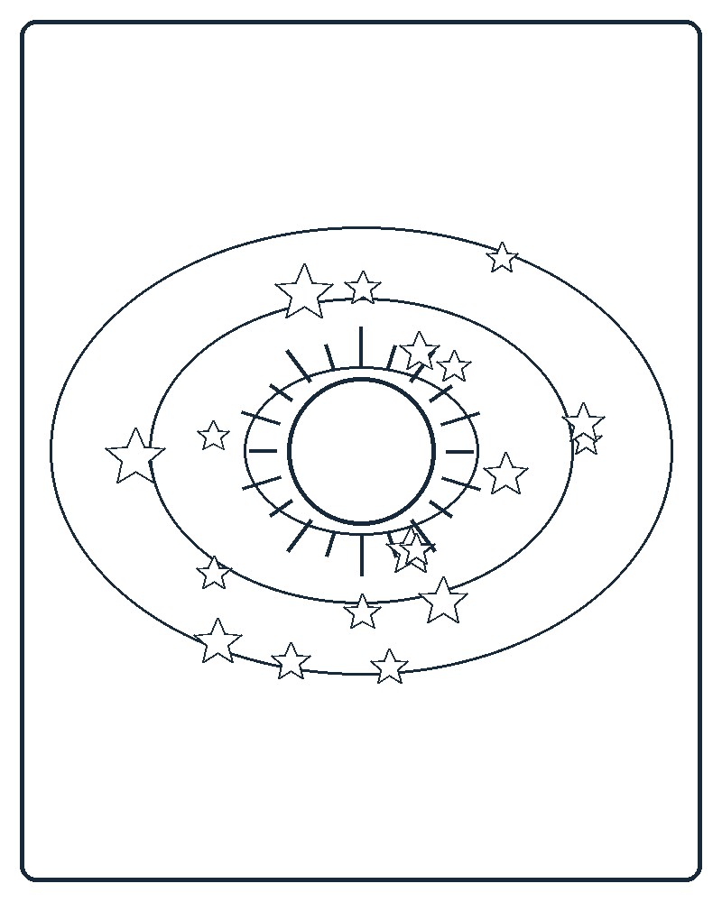Celestial Orbit Coloring Page 57 line-art preview
