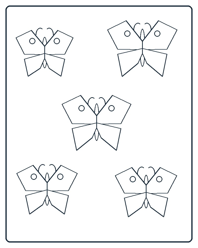 Butterfly Study Coloring Page 58 line-art preview