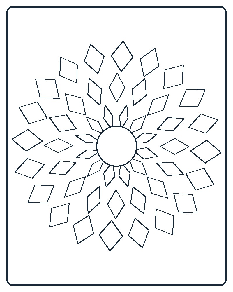Layered Mandala Coloring Page 60 line-art preview