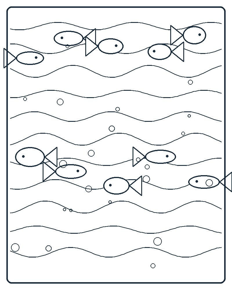 Ocean Pattern Coloring Page 63 line-art preview