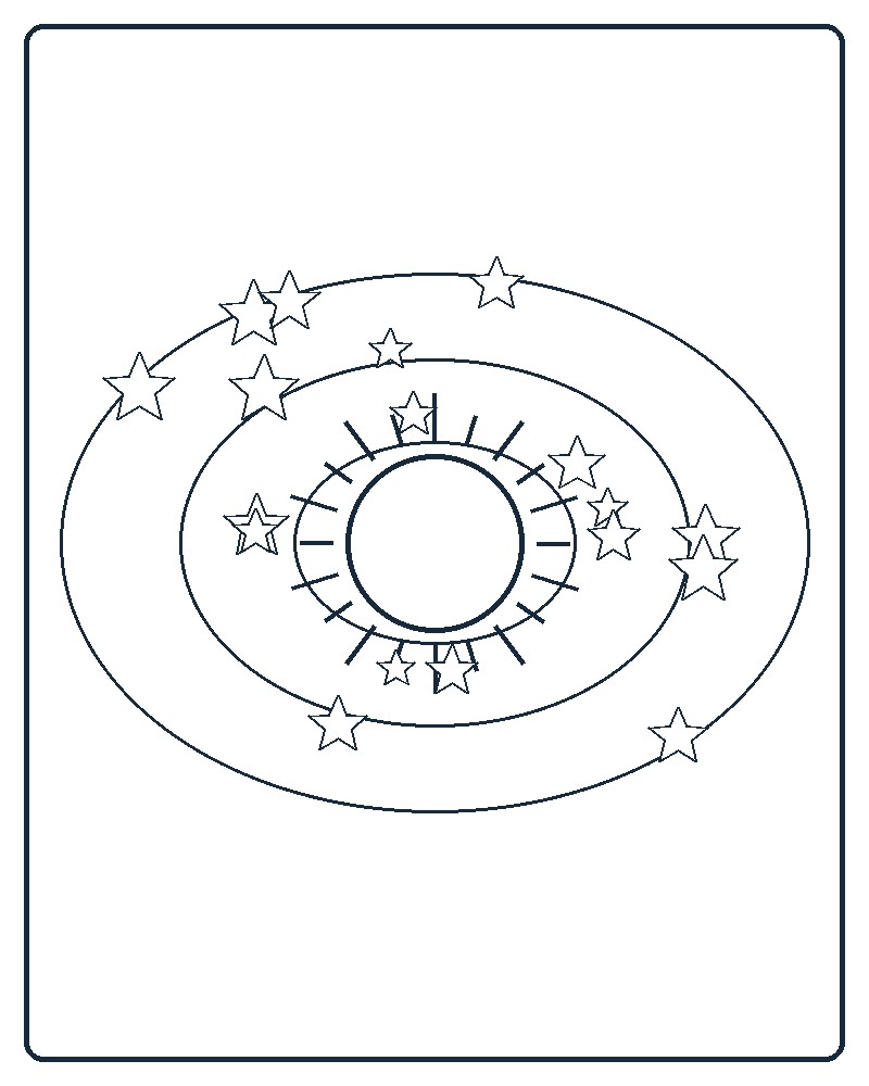Celestial Orbit Coloring Page 64 line-art preview