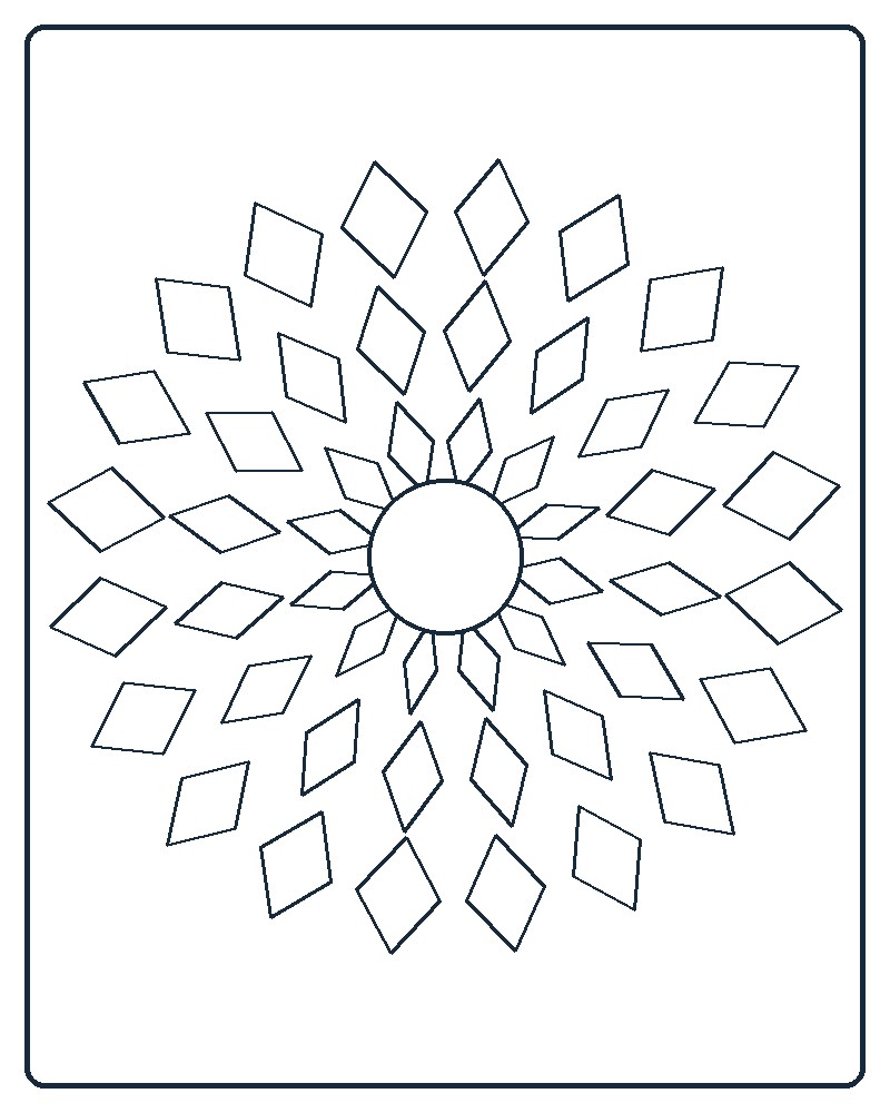 Layered Mandala Coloring Page 67 line-art preview
