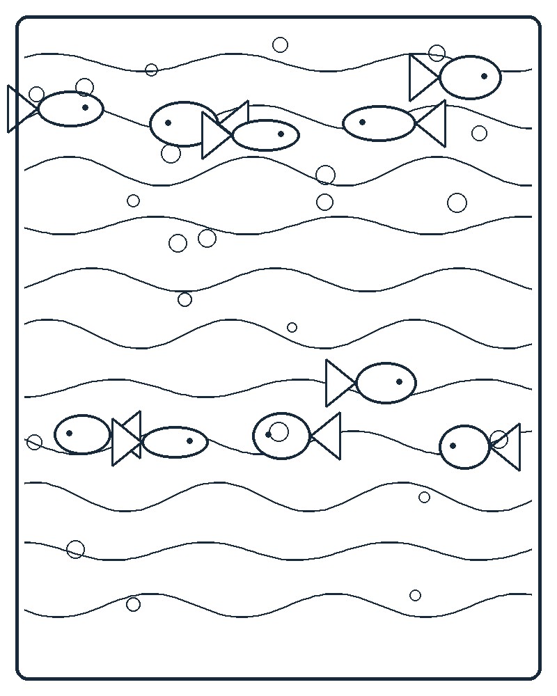 Ocean Pattern Coloring Page 70 line-art preview
