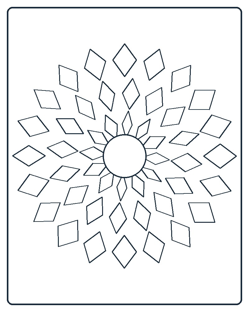 Layered Mandala Coloring Page 74 line-art preview
