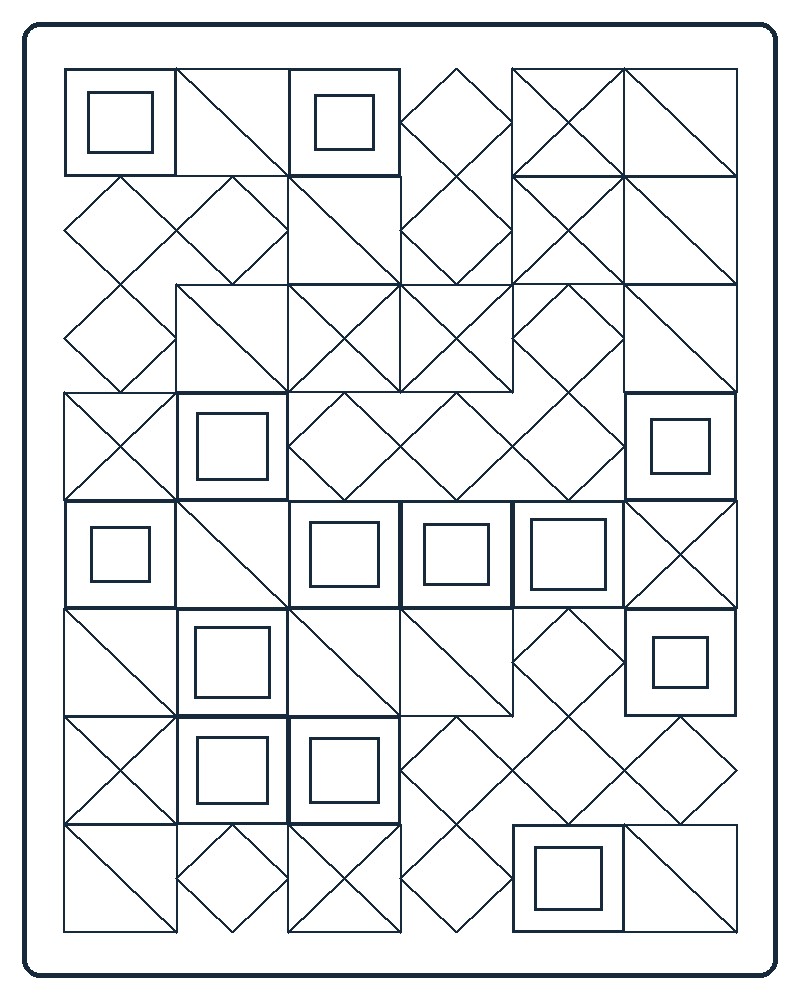 Geometric Mosaic Coloring Page 76 line-art preview