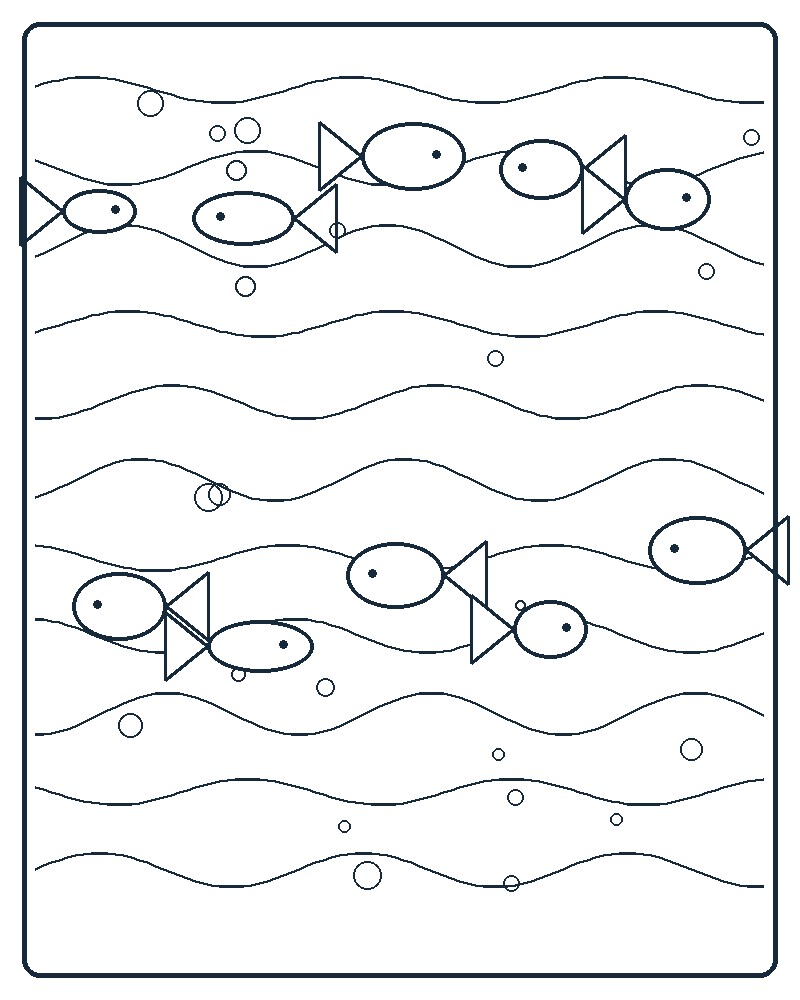 Ocean Pattern Coloring Page 77 line-art preview