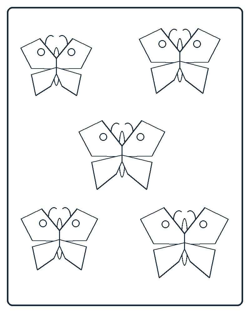 Butterfly Study Coloring Page 79 line-art preview
