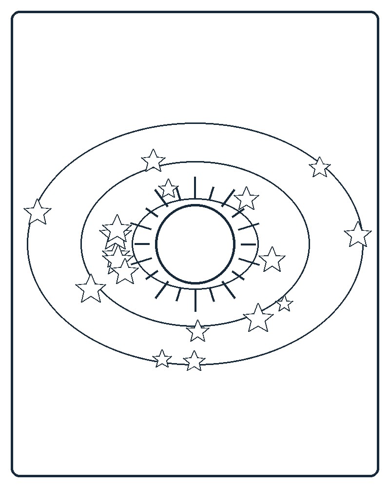 Celestial Orbit Coloring Page 85 line-art preview