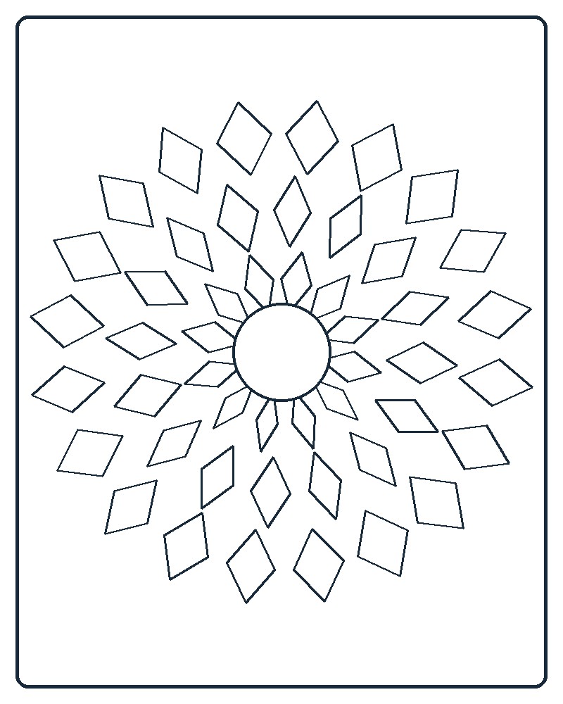 Layered Mandala Coloring Page 88 line-art preview