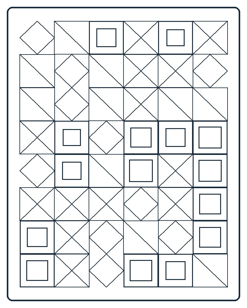 Geometric Mosaic Coloring Page 90 line-art preview
