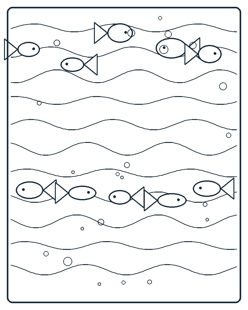 Ocean Pattern Coloring Page 91 line-art preview