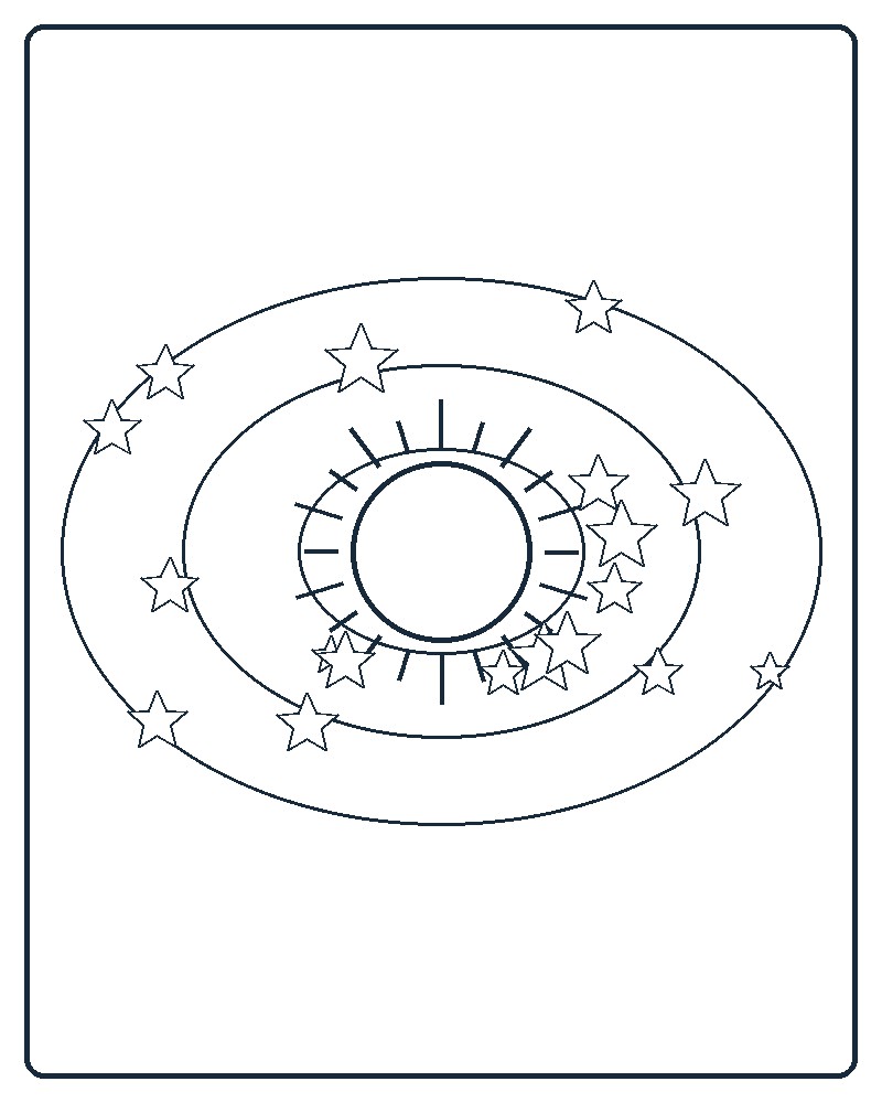 Celestial Orbit Coloring Page 92 line-art preview