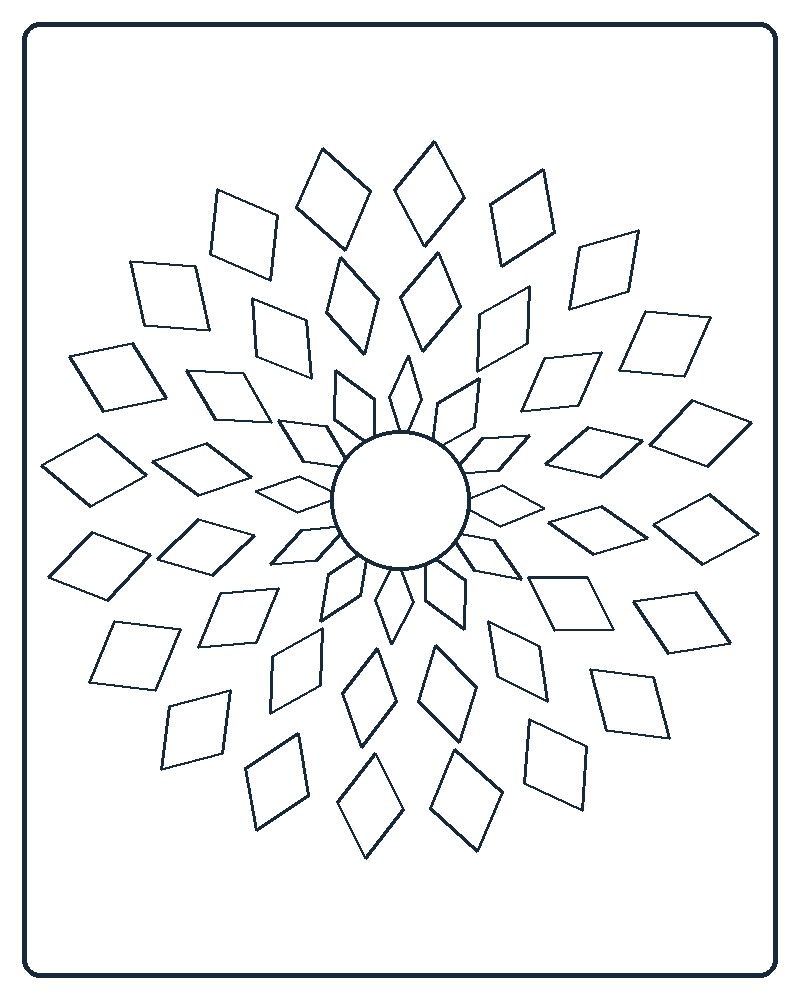 Layered Mandala Coloring Page 95 line-art preview