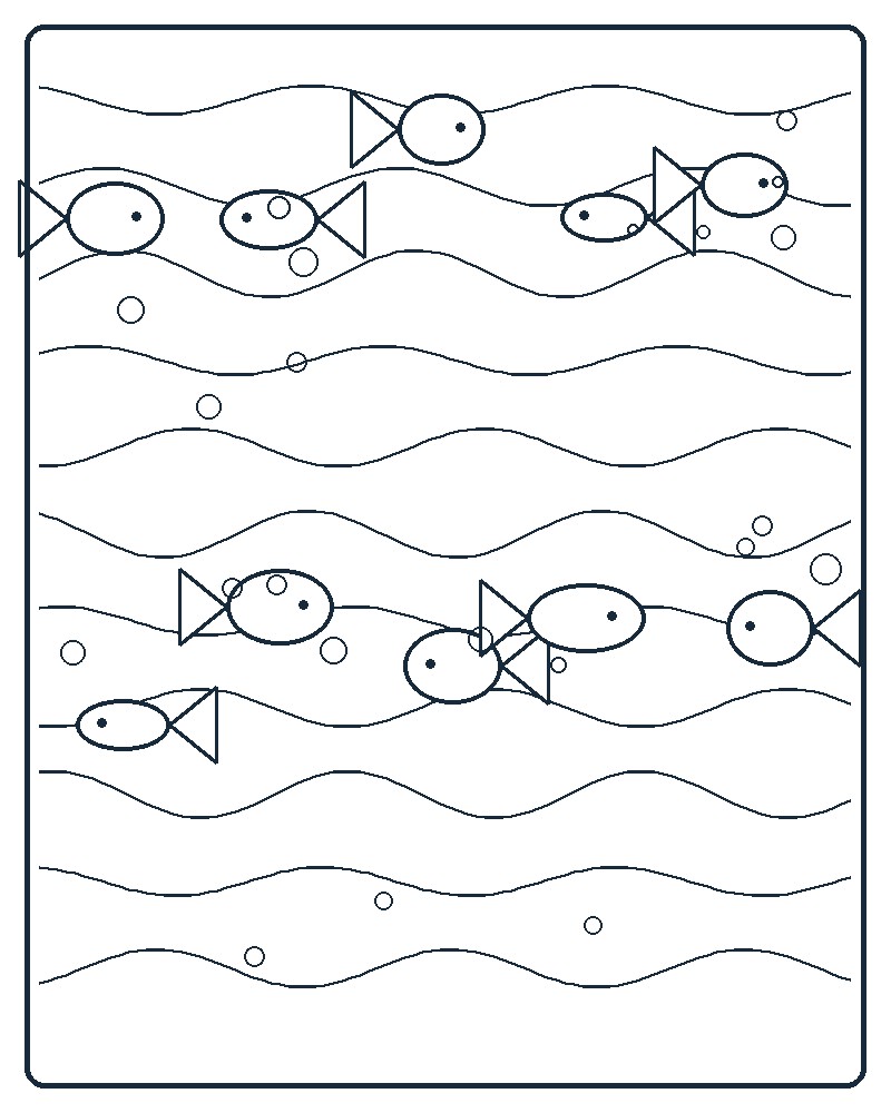 Ocean Pattern Coloring Page 98 line-art preview