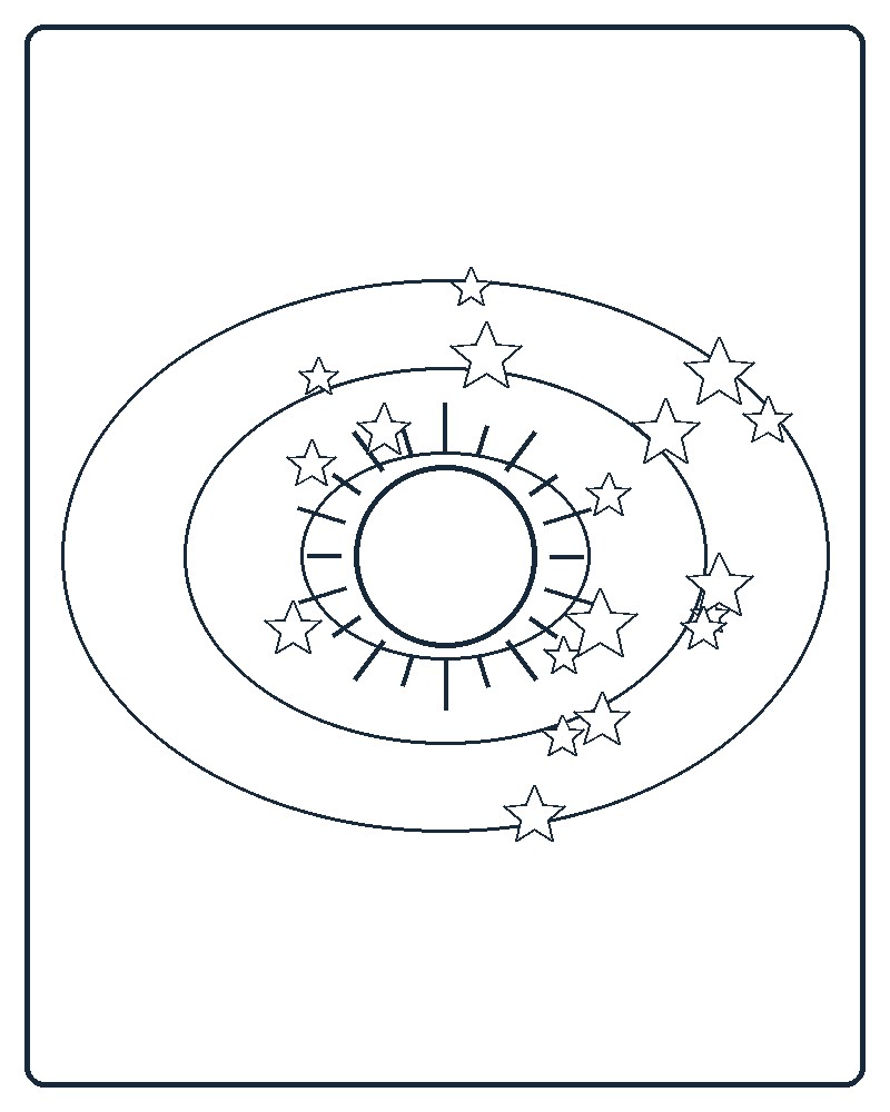 Celestial Orbit Coloring Page 99 line-art preview