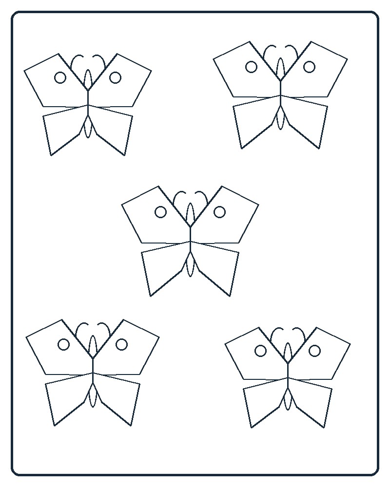Butterfly Study Coloring Page 100 line-art preview