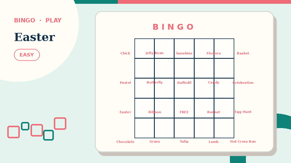 Actual easter Bingo activity preview from this puzzle page