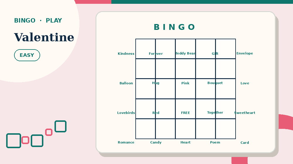 Actual valentine Bingo activity preview from this puzzle page