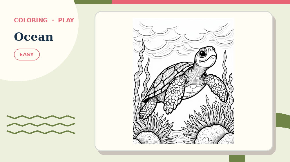 Actual ocean Coloring Pages activity preview from this puzzle page
