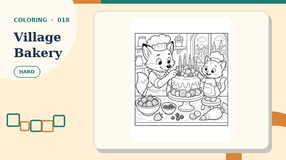 Actual village-bakery Coloring Pages activity preview from this puzzle page