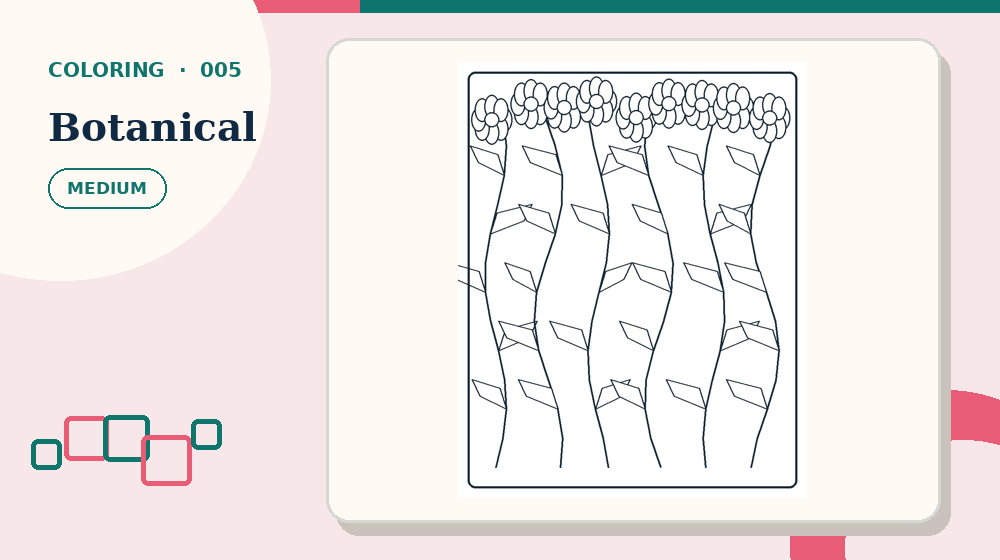 Actual botanical Coloring Pages activity preview from this puzzle page